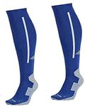 Zexer Medical & Athletic Compression Socks For Men, Nursing Performance Socks For Edema, Diabetic, Varicose Veins, Shin Splints, Running Marathon (Royal Blue With White, Regular, Cotton)