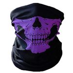 JK Home Seamless Skull Bandanas Face Mask Headband Scarf Headwrap Neckwarmer – 12-in-1 Multifunctional Outdoor Sport Purple