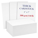 200 Pack White 300 GSM / 110 lb Thick Cardstock Paper - Blank Heavyweight Wedding Invitation Cards for Printing, Flashcards, Postcards - 5x7 inch