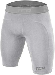 TCA Men's Pro Performance Compression Base Layer Thermal Under Shorts - Grey Marl, Medium