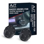 AJT Design Radio Knobs Replacement for Toyota Tacoma V1 (2020-2023) | Set of 2 Knobs | Matte Black Finish | 3rd Gen Tacoma Accessories | Durable ABS Plastic | Easy Press-On Installation | Made in USA