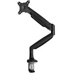 StarTech.com Desk Mount Monitor Arm - Heavy Duty Ergonomic VESA Monitor Arm - Single Display up to 9kg - Full Motion, Height Adjustable, Articulating - Aluminum - C-Clamp/Grommet- Black (ARMPIVOTHDB)