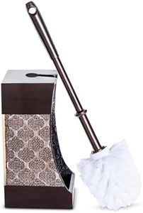 Dahlia Brown Toilet Brush with Holder Set - Bathroom Toilet Bowl Brush and Holder - Decorative Toilet Cleaner Brush - Good Grip Toilet Bowl Scrubber