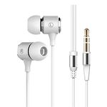 100SEASHELL Long Cord Wired Earbuds no Microphone Headphones Watching tv with Extra Noise isolating Blocking bass Ear Buds Without mic Corded Length Earphones