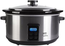 Wahl James Martin Digital Slow Cooker, 4.7L Ceramic Pot (Feeds up to 5 People), Programmable, LCD Digital Timer, 2 Heat Settings, Glass Lid, Brushed Stainless Steel, 6.42KG