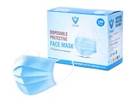 7Shield Face Mask | Disposable Safety Masks for Women & Men | ISO CE GMP SITRA Certified Soft Fabric Spandex Earloop strings, Comfortable & Secure Face Masks (Blue-100)