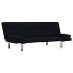 vidaXL Modern Black Polyester Sofa 