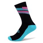 Nivia Court Cotton Socks for Men, High Ankle Badminton Socks with Cushioned Sole, Breathable Soft Cotton Fabric, Moisture-Wicking & Anti-Odour, Ideal for Badminton, Tennis & Indoor Sports (Black-Blue)