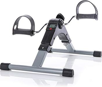Folding Pedal Exercise Bike to Strengthen and Tone Legs or Arms with Electronic Display - Great Cardio Exercise Bike for Seniors & Office Workers - Best Small Exercise Equipment for The Home