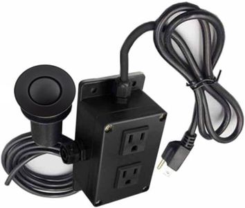 Strictly Sinks Dual Outlet Garbage Disposal Air Switch Kit – Sink Top Waste Disposer Control Box with Stainless Steel Push Button, 15A, 125/250V, for Kitchen Sink or Countertop (Matte Black)