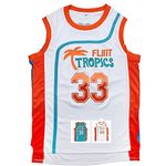 Micjersey Men's Flint Tropics Jersey Moon 33 Basketball Jerseys S-XXXL (White, M)