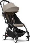 Stokke Babyzen YOYO3 Stroller from 6 Months - Includes Black Frame, Seat Cushion + Canopy - Folds in & Out in a Flash - Light & Compact - Carry-On Compatible - Taupe