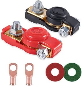 SINGARO Car Battery Terminal Connector Classification Kit, Pure Copper Negative and Positive Battery Cable Ends with Plastic Cover, Applicable to Automobile, Truck and RV Accessories