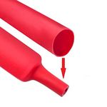 Dual Wall Heat Shrink Tubing 3:1 Ratio Heat Activated Adhesive Glue Lined Marine Shrink Tube Wire Sleeving Wrap Protector 4Ft (Dia 50mm(2") Red)