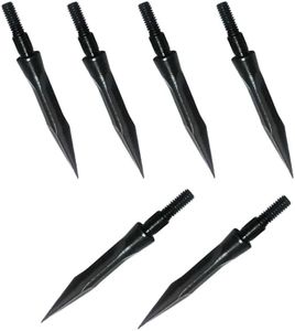 Mangobuy UP100 6 Pieces 125 Grain Carbon Steel Hunting Broadhead Archery Arrowhead Shooting Point Tip for Crossbow Compound Recurve Bow Arrow Shafts