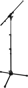 K&M Konig & Meyer 25200.500.55 Microphone Stand With 2 Piece Telescopic Boom Arm | Easy Height Adjustment | Folding Leg Design | Non-Slip Tripod Base | Pro Grade for all Musicians | German Made