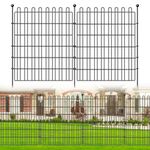 10 Panels No Dig Decorative Outdoor Garden Fence for Yard,32in(H) ×23.6ft(L) Animal Barrier Fencing Rustproof Panel Border for Dog, Rabbits, and Patio Temporary Ground Stakes Defense