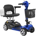 Ecomobi 15-30 Miles 4 Wheels Mobility Scooter for Adults/Seniors, 350W Powered & 8/9″ tire Electric Wheelchair Device w/Removeable Battery, 2*Baskets/Rear Tail Lights, Compact Duty Mobile for Elderly