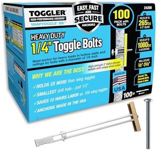 TOGGLER SNAPTOGGLE Drywall Anchor 100-Pack 1/4-in Dia Toggle Bolt Drywall Anchor; Holds 265 pounds Each in 1/2-in Drywall by TOGGLER(2.5 inch Bolts Included)