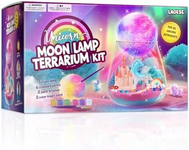 Unicorn Terrarium Gifts for Kids - Light Up Terrarium Crafts Kit with DIY Moon Lamp - Unicorn Toys for Girls - Arts and Crafts Birthday Gift for Girls Ages 4 5 6 7 8-12 Year Old