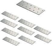 VHG Flat Connecting Joining Plates - Pack of 10 pcs (120 x 40 x 2) Heavy Duty Perforated Brackets, Galvanised Steel Sheet Braces, Metal Timber Fixing Repair Connector