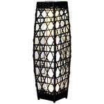 Grand patio Outdoor Solar-Powered Woven Wicker Lantern Floor Lamp Decoration for Deck Garden Lawn Porch - Medium Cindy, Silver Gray