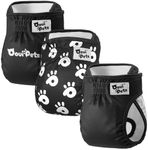 Ooui Pets 3-Pack Resuable Dog nappies female and male | Highly Absorbent Dog period pants, Adjustable, Eco-Friendly | Washable Dog Diapers Female, Chic & Incontinence Solution (Size L)