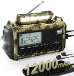 Emergency Radio with NOAA Weather Alert & 44400mWh Solar Hand Crank, AM/FM/SW/NOAA Alerts Radio with 6-Way Power, Flashlight, Reading Lamp, SOS Siren for Home, Outdoor, Camping, Emergencies