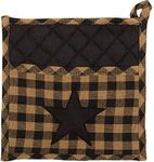 VHC Brands, Black Star, Cotton, 8x8, Pot Holder, Black