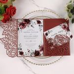 Maffily 50pcs Tri Fold Wedding invi