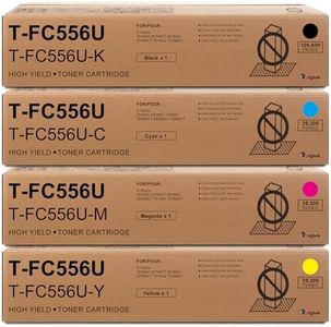 T-FC556U Toner Cartridge Replacement for Toshiba TFC556U T-FC556U-K T-FC556U-C T-FC556U-M T-FC556U-Y Toner Cartridges for E-Studio 5506AC 6506AC 7506AC 5506ACT 6506ACT 7506ACT Printer (4-Pack, KCMY)