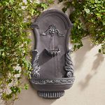 Tivoli Rustic Outdoor Wall Water Fountain 33" High 2 Tiered Ornate Acanthus Leaf for Garden Patio Backyard Deck Home Lawn Porch House Exterior Balcony - John Timberland