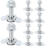 PALOZO L Track Threaded Stud Fittings L-Track Threaded Double Stud Lug Fitting Tie Down, Used with L Track Rails for Truck Bed or Trailer Cargo Control, Pack of 10, Sliver