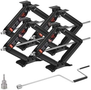 Kohree 6500lbs Heavy Duty RV Stabilizer Jacks 4 Pack, 24 Inch Leveling Scissor Jack for Travel Trailer Camper, with Crank Handle and Drill Bit