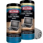 Weiman Electronic Wipes - Non Toxic Safely Clean Your Laptop, Computer, TV, Phone, and Tablet Screens - All Electronic Equipment - Electronic Cleaning Wipes - 30 Count (2 Pack)