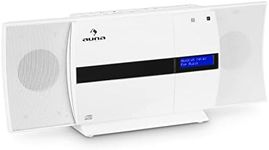 auna V-20 CD Player - Hifi System, Hi-fi Compact Stereo Systems, MP3, DAB + tuner, FM receiver, BT, NFC, USB, Remote control, LED display with time display, AUX input - White