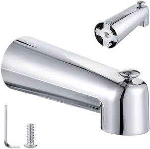 Enhon 7 Inch Slip on Tub Spout with Diverter, Compatible with Moen 3839/Moen 3853 Tub Spout, Tub Diverter Spout Fits 1/2" Copper Water Tube(5/8" Diameter), 5/32" Hex Wrench (Polished Chrome)