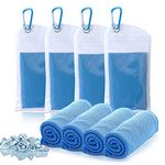 Amgico 4 Packs Cooling Towels, Sweat Towel for Hot Weather Cold Breathable Soft Lightweight Chilly Face & Neck Rags for Sport, Gym, Beach, Camping, Hiking, Workout, Travel