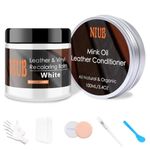 NIUB Leather Recoloring Balm,8.5Oz White with Oil Leather Color Restorer, Leather Scratch Remover, Leather Restorer for Couches,Furniture,Leather Shoes, Leather Couch Paint, Quick Dry Leather Balm