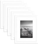 Americanflat 8x10 Photo Frame in White - Set of 5 - Use as 7x5 Photo Frame with Mount or 8x10 Frame Without Mount - Horizontal and Vertical Formats for Wall and Tabletop