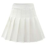 Dressystar Women's Mini Skirt A Line Basic Pleated Tennis Skirt Casual White M