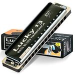 East top Lucky 13 Bass Plus Blues Harmonica 13 Holes Diatonic Harp Mouth Organ Professional Richter harmonica G key for Adults