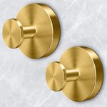 WingWider Shower Hooks for Inside Shower,Suction Cup Hooks for Glass Window,Removable Towel Hooks for Bathrooms,2 Packs(Gold)