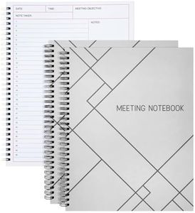 Juvale 2 Pack Spiral Bound Meeting Notebooks for Work, Daily Planning, Project Management, Office, Business, and Note Taking - 160 Pages, 8.5 x 11 Inch Meeting Notebook