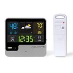 Acurite 01129M Alarm Clock with USB Charger, Outdoor Temperature & Weather Forecast