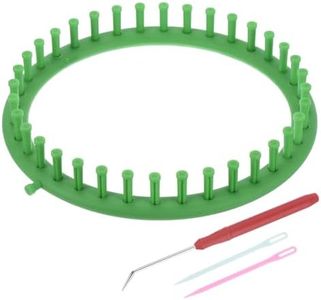 PATIKIL 36 Hooks Round Knitting Loom Machines Kit, 24cm OD Darning Weave Tool with Accessories for Scarf Sweater Shawl Blankets Mending Weaving Stitching, Green