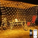 Christmas Net Lights Outdoor Indoor 200 LED 3m x 2m Fairy Lights Plug in Christmas Lights String Lights Mesh Lights Waterproof with 8 Modes Remote Timer for Christmas Garden Curtain Gazebo Decorations