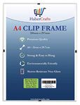 Clip Frame A4 Size Frameless Picture Frame Photo Poster Certificate with Crystal Clear Non Glass Shatter Resistant Safety Styrene Perspex Ready to Use (A4 Size - 210mm x 297mm – Pack of 1)