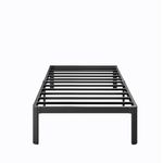LAKKURI 12 Inch High Twin XL Bed Frame No Box Spring Needed, Platform Metal XL Twin Bed Frame, Heavy Duty, Easy Assembly, Noise Free, Black