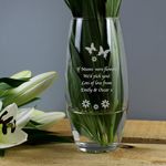 Personalised Bullet Vase with butterfly and flower design